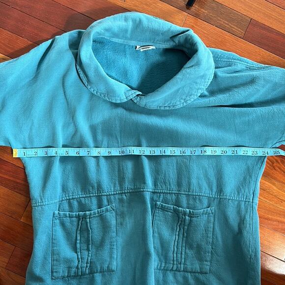 Soft Surroundings Lagenlook Pullover Top Blue Pockets Preshrunk Cotton Oversized - Picture 5 of 7